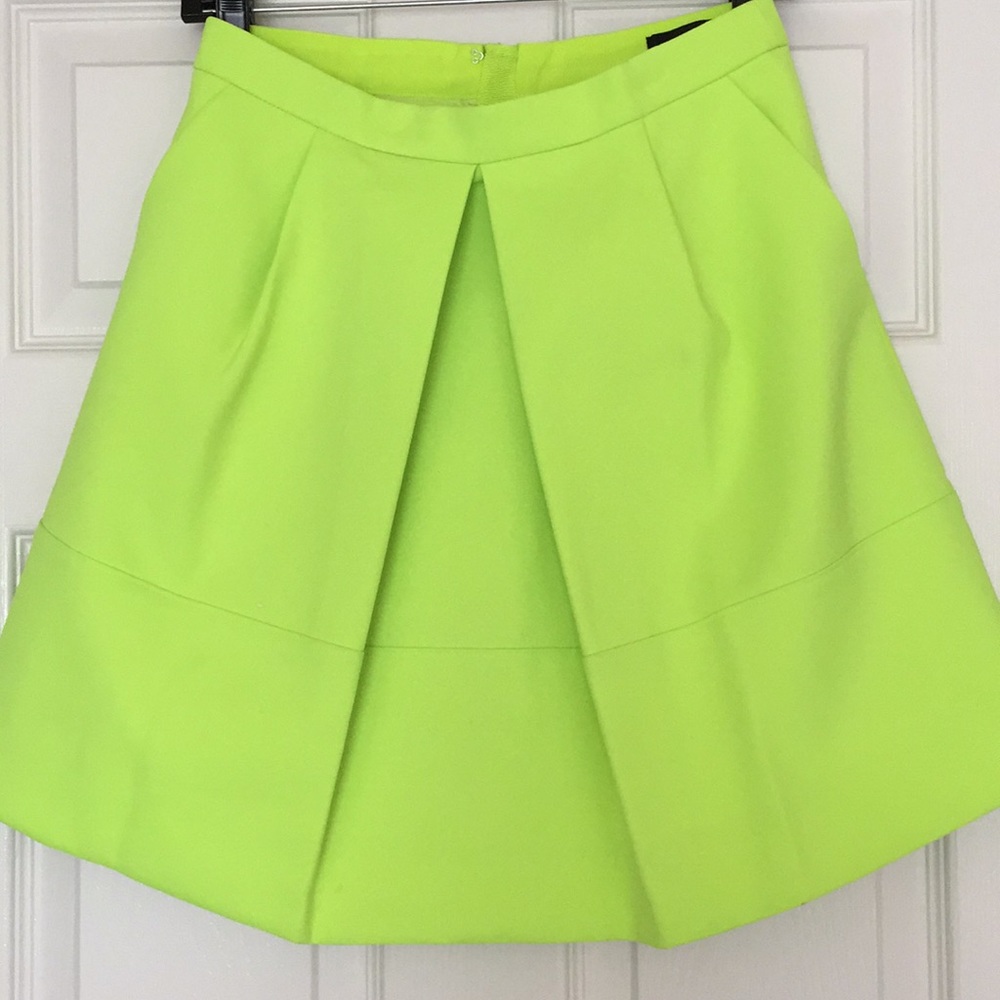 J. Crew lime green skirt w/pockets, sz 0
